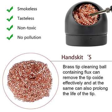 Soldering Solder Iron Tip Cleaner + Solder Rosin Flux Paste (0.35oz/10g) + Desoldering Wick Solder Braid Remover Wire Kit (2.5 ft) for Electronics Soldering Repair DIY Work