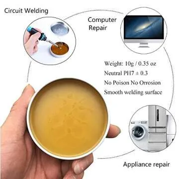 Soldering Solder Iron Tip Cleaner + Solder Rosin Flux Paste (0.35oz/10g) + Desoldering Wick Solder Braid Remover Wire Kit (2.5 ft) for Electronics Soldering Repair DIY Work