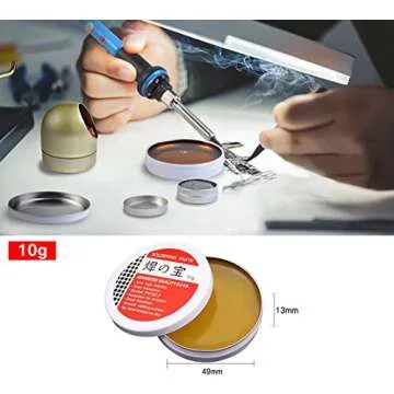 Soldering Solder Iron Tip Cleaner + Solder Rosin Flux Paste (0.35oz/10g) + Desoldering Wick Solder Braid Remover Wire Kit (2.5 ft) for Electronics Soldering Repair DIY Work