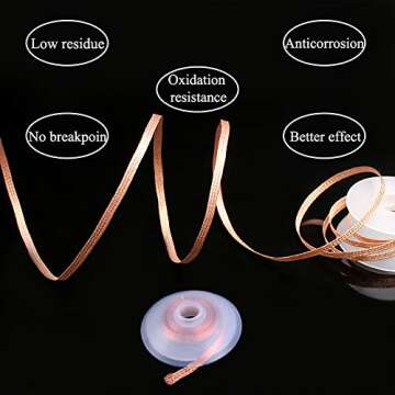 Soldering Solder Iron Tip Cleaner + Solder Rosin Flux Paste (0.35oz/10g) + Desoldering Wick Solder Braid Remover Wire Kit (2.5 ft) for Electronics Soldering Repair DIY Work