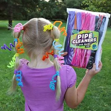 348 Pipe Cleaners Plus 48 Googly Eyes - Colored Chenille Stems for Kids Craft - Fuzzy Stems in 29 Colors