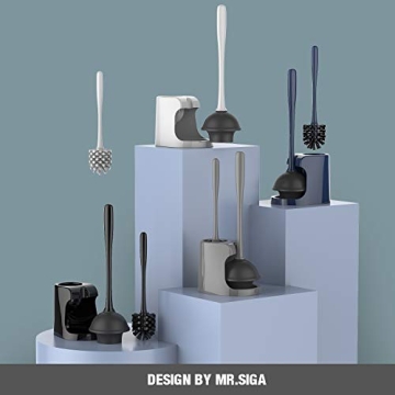 MR.SIGA Toilet Plunger and Bowl Brush Combo for Clean Bathrooms