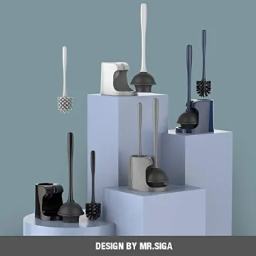 MR.SIGA Toilet Plunger and Bowl Brush Combo for Clean Bathrooms