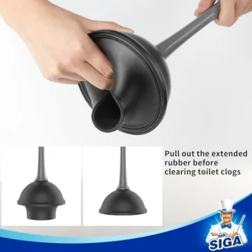 MR.SIGA Toilet Plunger and Bowl Brush Combo for Clean Bathrooms