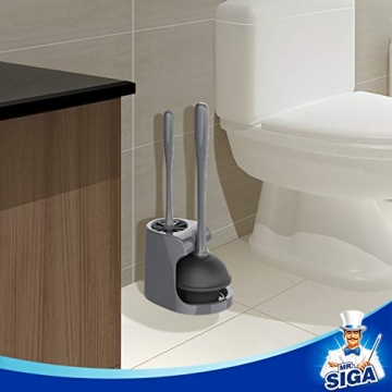 MR.SIGA Toilet Plunger and Bowl Brush Combo for Clean Bathrooms