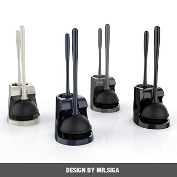MR.SIGA Toilet Plunger and Bowl Brush Combo for Clean Bathrooms