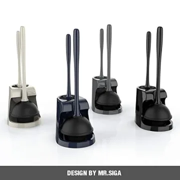 MR.SIGA Toilet Plunger and Bowl Brush Combo for Clean Bathrooms