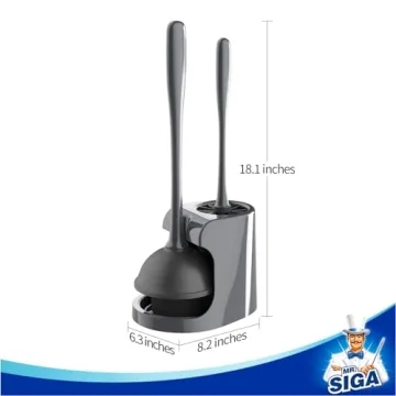 MR.SIGA Toilet Plunger and Bowl Brush Combo for Clean Bathrooms