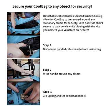 CoolBag Gen 2 Locking Anti-Theft Travel Tote With Insulated Cooler Compartment (Puerto Rico Purple)