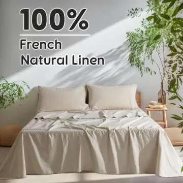 SONORO KATE 100% French Pure Linen Sheets – King Size Breathable Set with Deep Pockets