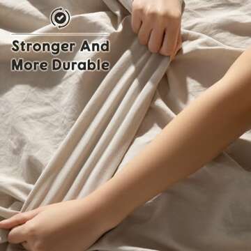 SONORO KATE 100% French Linen Sheets, King Size & Breathable