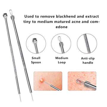 9PCS Blackhead Remover,Acne Removal Tool,Comedone Extractor Tool,Best Blackhead Remover,Treatment Blemish,Whitehead Remover Tool,Risk Free Nose Facial Skin Removal Kit