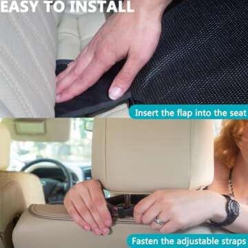 Car Seat Protector Under Baby Car Seat, Seat Protector Carseat with Thick Padding and Storage Pockets to Protect Vehicle Fabric and Leather Seat