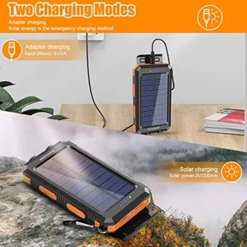 20000mAh Portable Waterproof Solar Power Bank for Outdoors