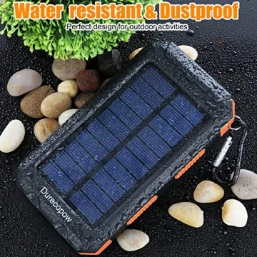 20000mAh Portable Waterproof Solar Power Bank for Outdoors