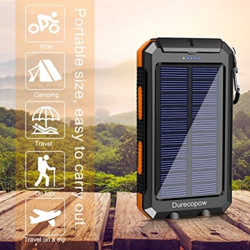 20000mAh Portable Waterproof Solar Power Bank for Outdoors