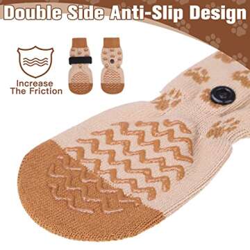 EXPAWLORER Anti Slip Dog Socks to Prevent Licking Paws,Winter Dog Boots & Paw Protectors,Dog Booties for Hardwood Floors with Grippers,Dog Shoes for Hot/Cold Pavement Small Medium Large Senior Dog