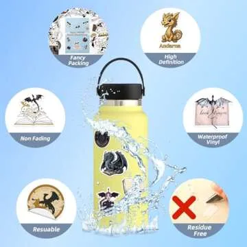 Crymow 100 PCS Waterproof Dragon Rider Stickers