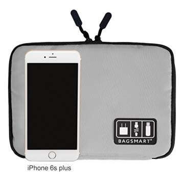 BAGSMART Electronic Organizer Travel Cable Organizer Portable Electronics Accessories Bag for Cords, USB, Grey