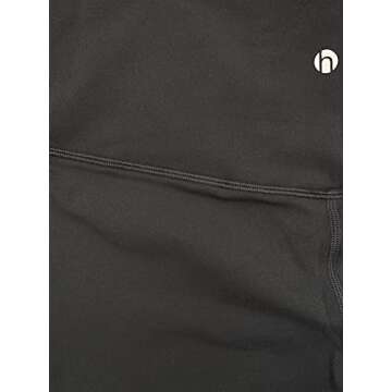 HeyNuts Hawthorn Athletic Women's High Waisted Yoga Leggings, Buttery Soft Workout Pants Compression 7/8 Leggings with Inner Pockets Black_25'' M(8/10)