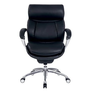 Serta® iComfort i5000 Ergonomic Bonded Leather Mid-Back Manager's Chair, Onyx Black/Silver