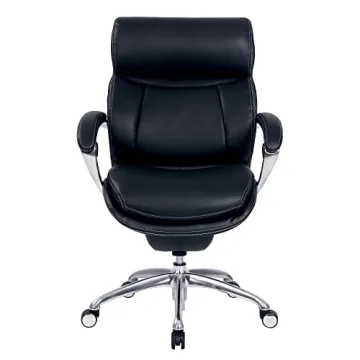 Serta® iComfort i5000 Ergonomic Bonded Leather Mid-Back Manager's Chair, Onyx Black/Silver