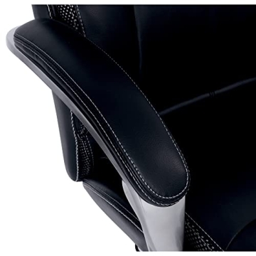 Serta® iComfort i5000 Ergonomic Bonded Leather Mid-Back Manager's Chair, Onyx Black/Silver
