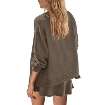 Panadila Womens Sweater Skirt Set 2 Piece Outfits Sweater Skort Set Lounge Cardigan and Knit Skirt Matching Outfits(Coffee,M)