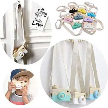 Delightful Wooden Mini Camera Toy for Kids' Play