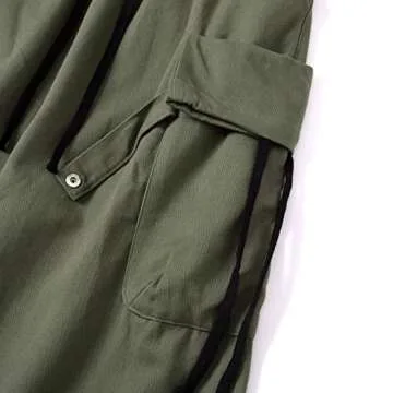 Unotobe Baggy Cargo Pants Men Women Casual Joggers Pants Solid Color Loose Multi Pockets Trousers (62-Black,S)