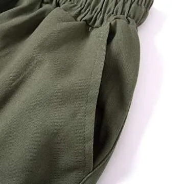 Unotobe Baggy Cargo Pants Men Women Casual Joggers Pants Solid Color Loose Multi Pockets Trousers (62-Black,S)