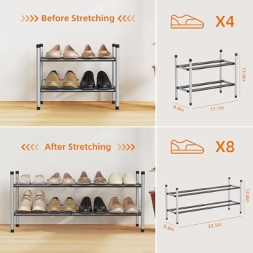 Strong Expandable Shoe Rack for Organized Footwear