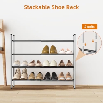 Strong Expandable Shoe Rack for Organized Footwear