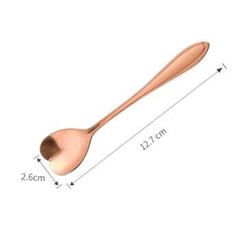 Elegant Heart-Shaped Rose Gold Spoons Set - 10 Pieces