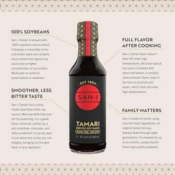 San-J - Gluten Free Tamari Soy Sauce - Specially Brewed - Made with 100% Soy - 64 oz. Container