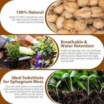 Legigo Pack of 10 Organic Coco Coir Bricks- 100% Natural Compressed Coco Peat Brick Coconut Fiber Substrate with Low EC&pH Balance, Plant Soil Enhance Root Growth for Herbs, Flowers, House Plants