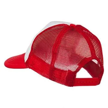 Lip Kiss Embroidered Foam Mesh Back Cap - Red White Red OSFM