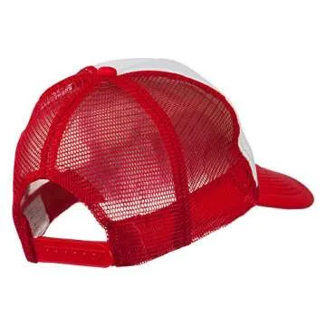Lip Kiss Embroidered Foam Mesh Back Cap - Red White Red OSFM