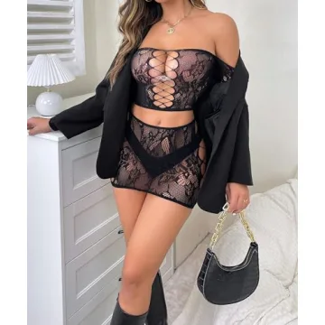Buitifo Sexy Fishnet Lingerie Set Babydoll Bodysuit