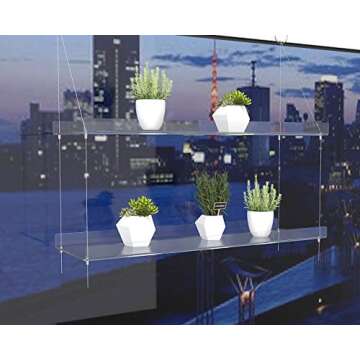 Mykunzite Hanging Window Plant Shelves (20"x6"x34", 2 Shelves)