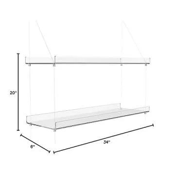 Mykunzite Hanging Window Plant Shelves (20"x6"x34", 2 Shelves)