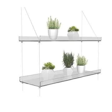 Mykunzite Hanging Window Plant Shelves (20"x6"x34", 2 Shelves)