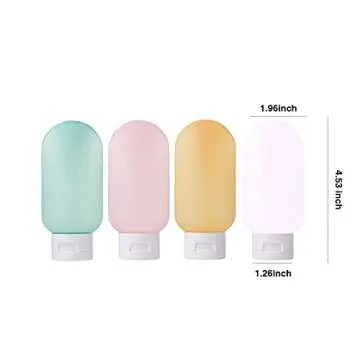 Leak-Proof 60ml 4pcs Travel Bottles Set for Toiletries