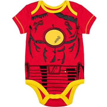 Marvel Baby Boys' Bodysuits - Comfy 5 Pack for Infants