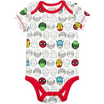 Marvel Baby Boys' Bodysuits - Comfy 5 Pack for Infants
