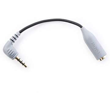Movo MC3 3.5mm TRS to TRRS Adapter - Microphone Adapter for iPhone and Android Smartphones and Tablets