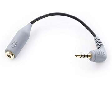 Movo MC3 3.5mm TRS to TRRS Adapter - Microphone Adapter for iPhone and Android Smartphones and Tablets