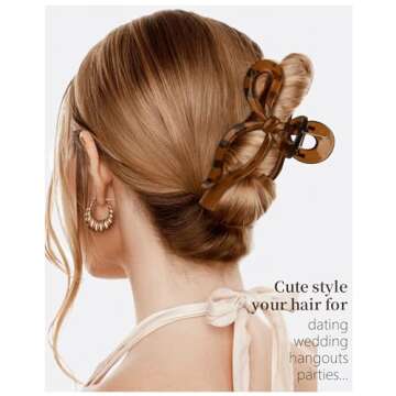 Yanibest Elegant Bow Hair Claw Clips Stylish Large Hair Clips for Thin and Thick Hair | Holiday Gift...
