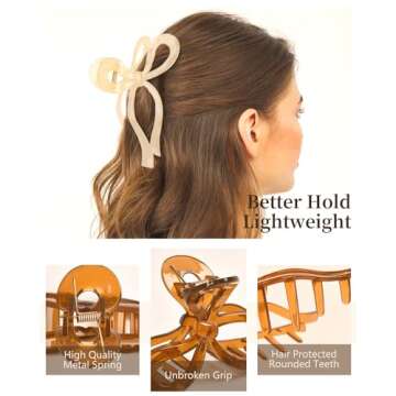 Chic Yanibest Bow Hair Claw Clips for All Hair Types