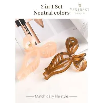 Chic Yanibest Bow Hair Claw Clips for All Hair Types